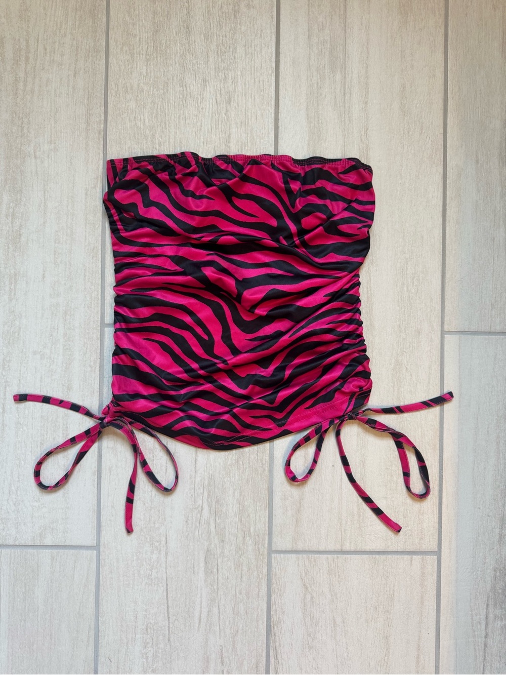 Hot Pink and Black Zebra Tube Top